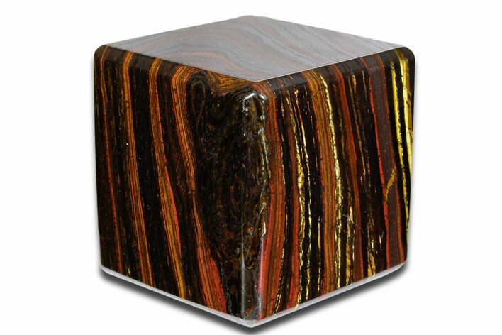 Polished Tiger Iron Stromatolite Cube - Billion Years #352234